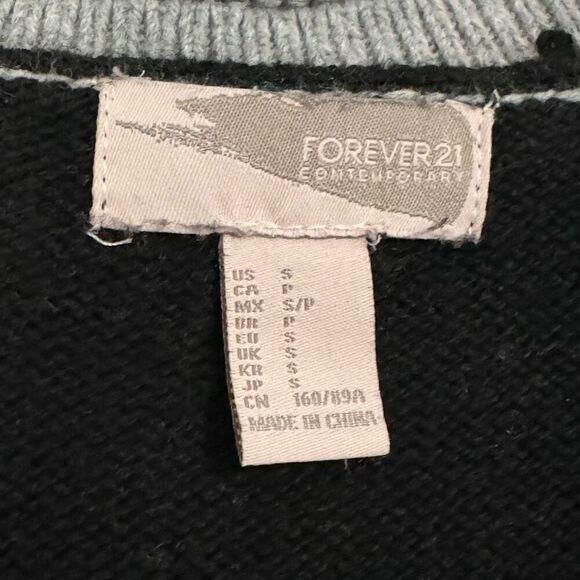 Forever 21 Contemporary Wool Blend Aztec Southwestern 2010s Belted Cardigan S - Picture 7 of 7